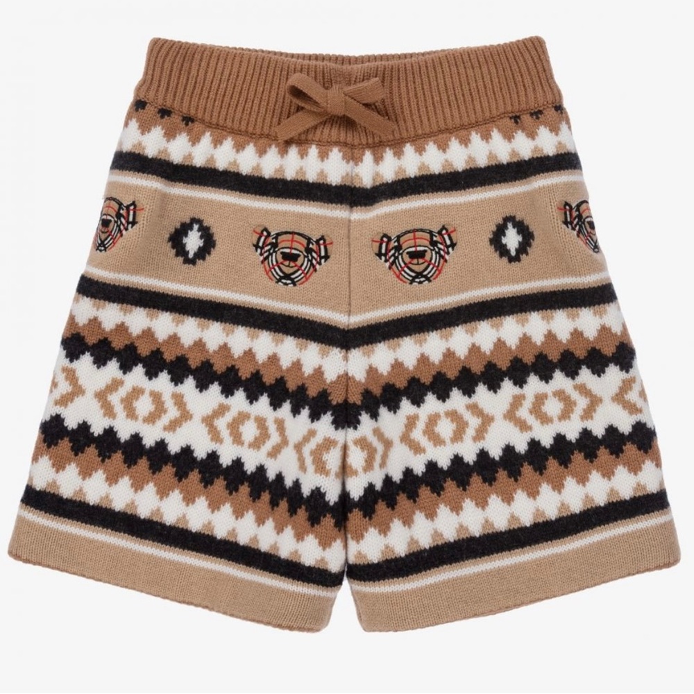 Burberry Kids Boys Beige Wool Knit Shorts NWT